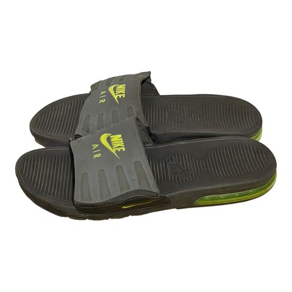 Nike Air Max Camden Slide Sandals Gray Volt Green Men's Size 13 Comfort Slides - Picture 6 of 8